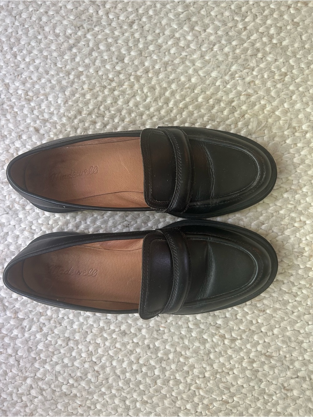 Madewell Black Leather Penny Loafers - Picture 2 of 4
